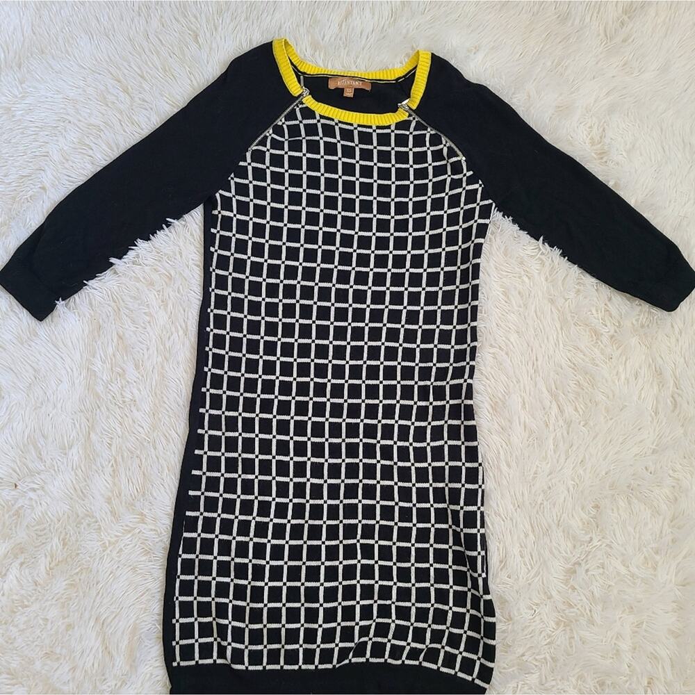 Ellen Tracy Black And White Sweater Dress XS‎ - Picture 2 of 13